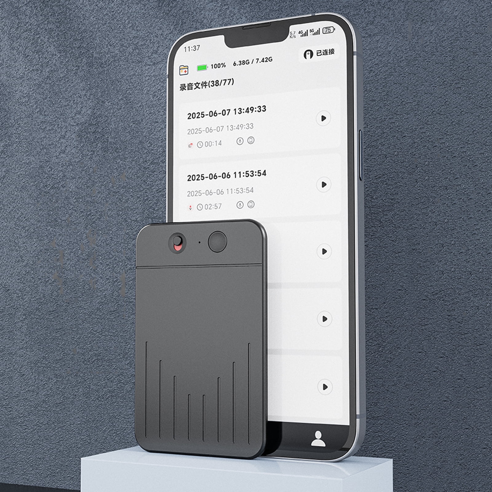 HUISZJ Audio Recorder, APP Control AI Notetaking Device Transcribe & Summarization with ChatGPT Sound Recorder, AI Voice Recorder (32GB)
