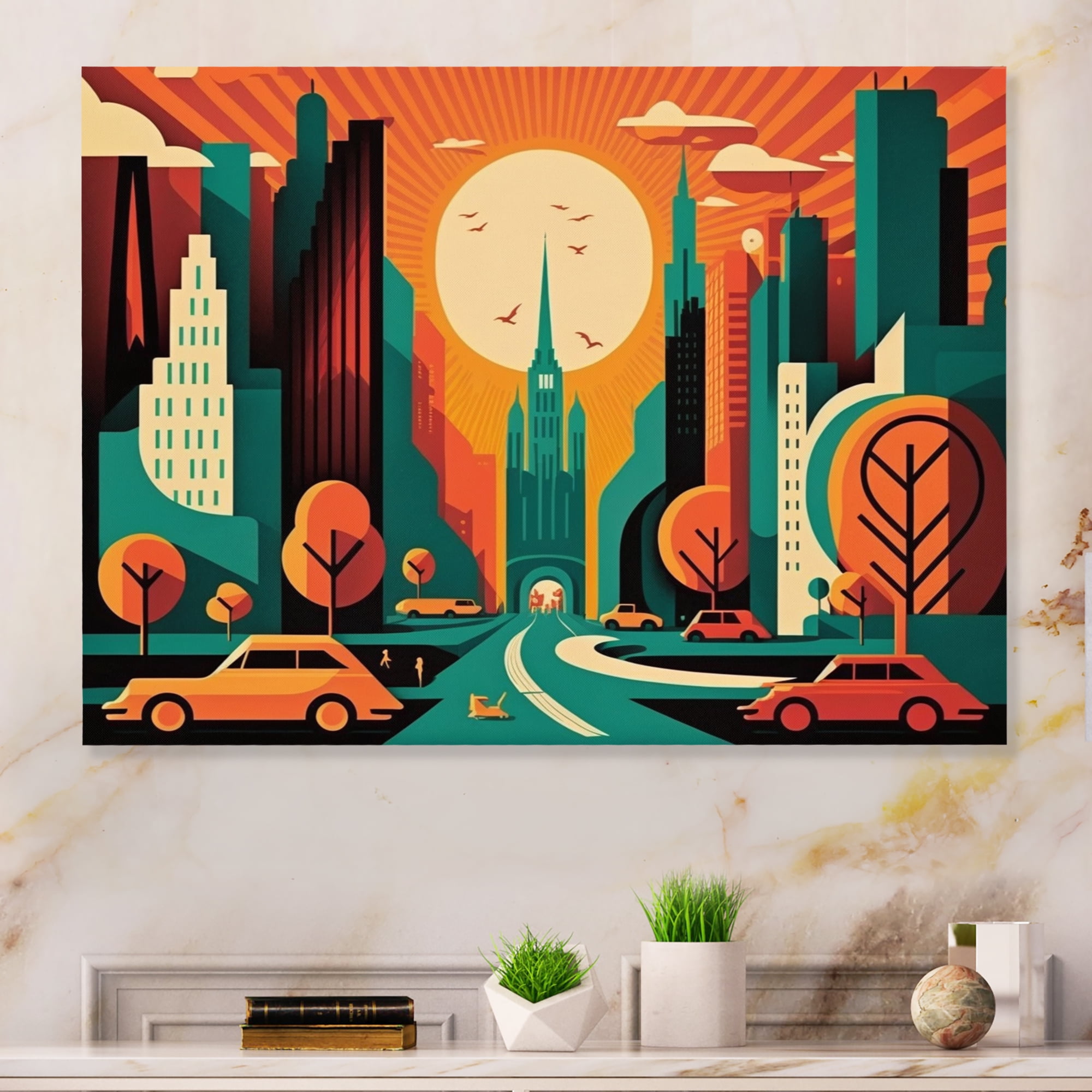 Designart Futuristic Cityscape III Canvas Wall Art