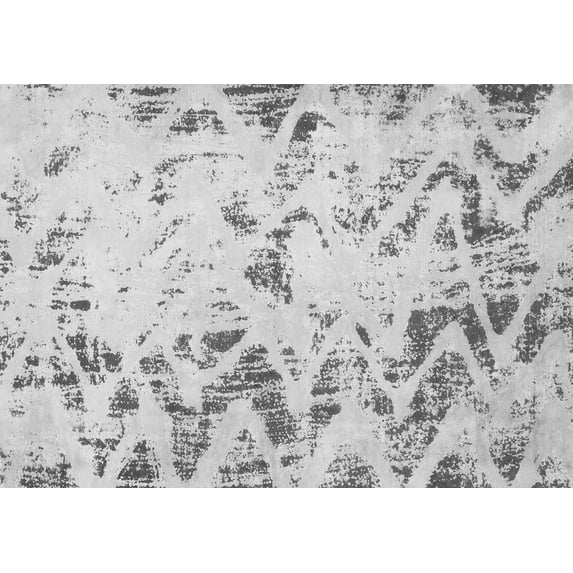 Ahgly Company Indoor Rectangle Abstract Gray Modern Area Rugs, 2' x 3'