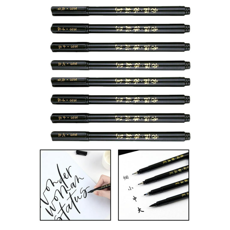 8PCS Hand Lettering Pens Neelde Drawing Line Calligraphy Pen Waterproof  Pigment Sketch Markers Pen For Design Art Supplies