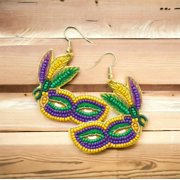 Mardi Gras Party Mask Dangle Earrings