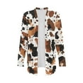 thumbnail image 5 of Garronmavis Women's Open Front Cardigan Jacket with Pockets Plus Size Long Knitted Cardigan Sweaters for Women Draped Jacket Dressy Outfits Brown Cow Print, 5 of 6