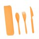 thumbnail image 5 of Juego de cubiertos para acampada, juego de utensilios de paja, práctico Kit de viaje, vajilla para exteriores, para senderismo, viajes, restaurante naranja, 5 of 9