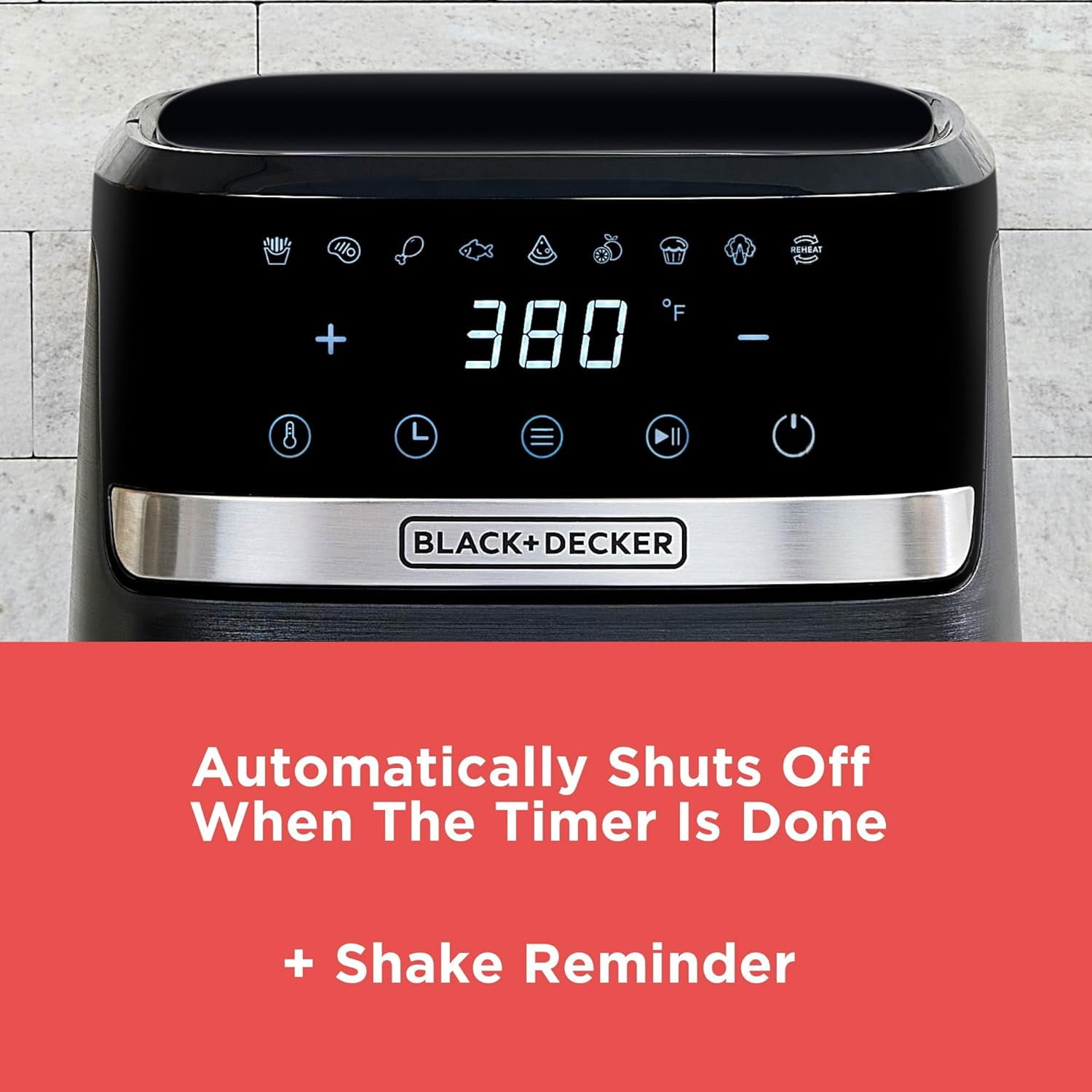 2QT Air Fryer, Crispy Deep Fried Taste without the Fat, Plus Bake, Dehydrate, and Keep Food Warm, Digital Touchscreen and Auto Shut-Off