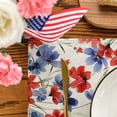 thumbnail image 4 of Sm:)e Watercolor Floral Poppy Eucalyptus 4th of July Placemats Set of 4,Seasonal Summer Washable Kitchen Dining,12 x 18 Inch, 4 of 7
