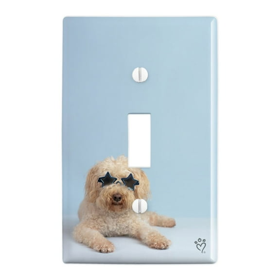 Soft-Coated Wheaten Terrier Starry Eyed Sunglasses Plastic Wall Decor Toggle Light Switch Plate Cover