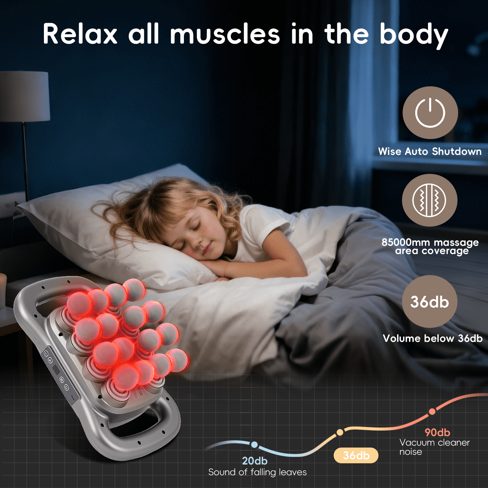 16 Head Massage Gun Deep Tissue Percussion Massager - Electric Handheld Back Massager for Pain Relief 9 Modes 9 Intensities Full Body Muscle Relaxation Tool