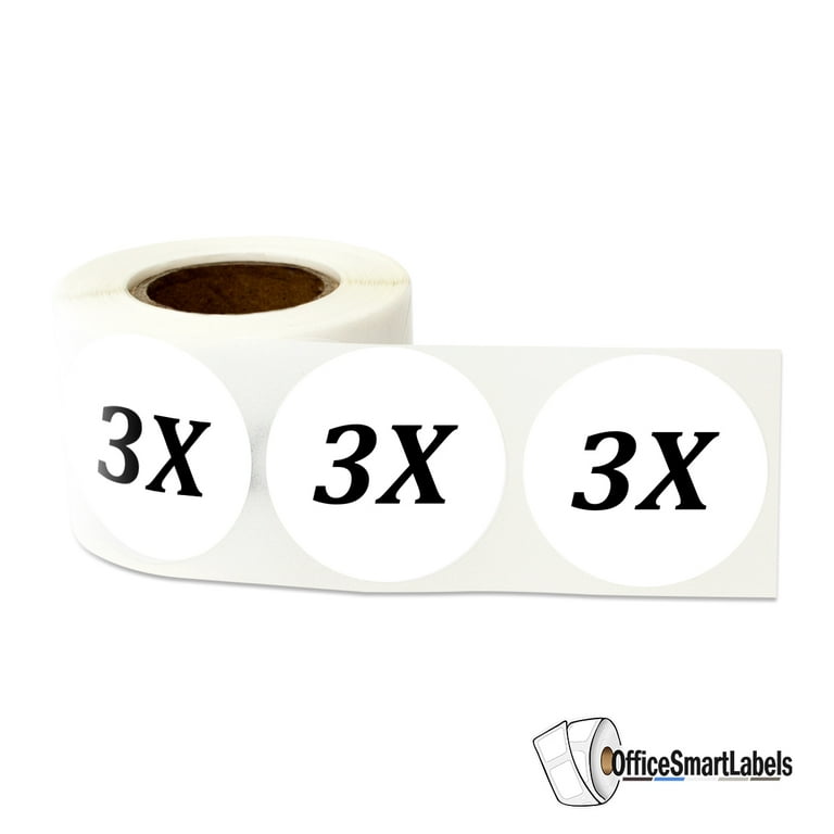1/2 ( XL ) X-Large Stickers Labels for Retail, Clothing, Clothing