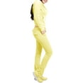 thumbnail image 2 of J. METHOD Women’s Tracksuit Set Casual 2 Piece Outfit Slim Fit Velour Velvet Zip Up Hoodie Jacket Top and Sweatpants Sweatsuit NEWTS03 Yellow XL, 2 of 6
