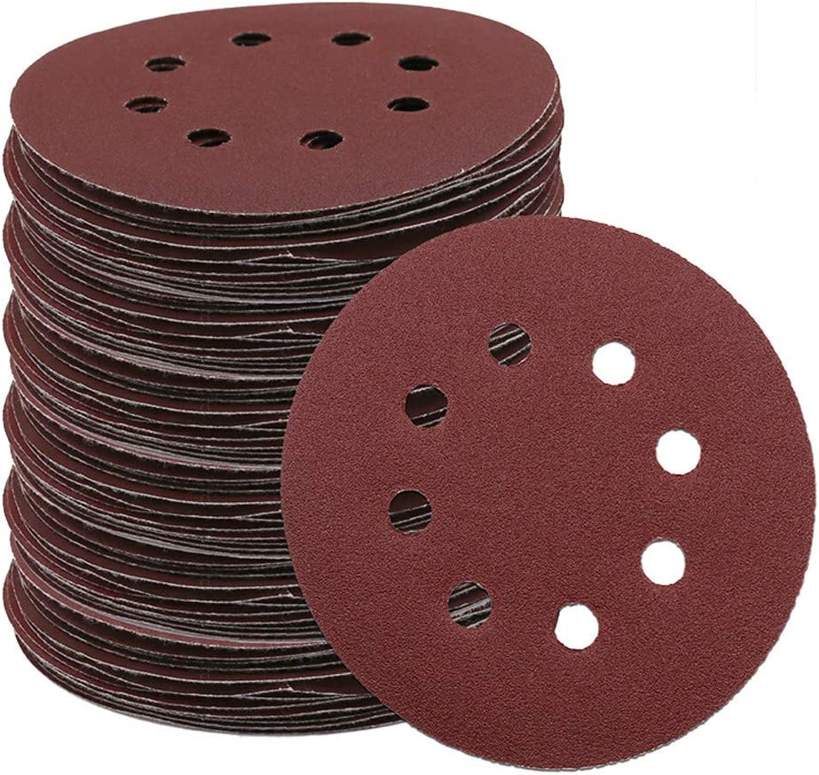 25pcs 5 inch 8 holes Sanding paper Disc Multiple Grits 5'' Sandpaper