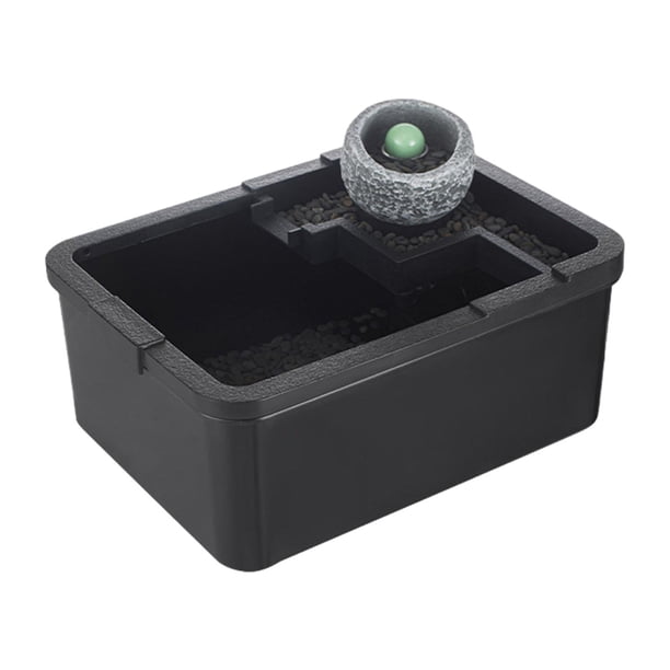 Cilindro de acuario de escritorio, bomba multifunción, pecera, micropaisaje para mesa de centro, escritorio, tocador, Negro