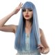 thumbnail image 4 of Pelucas de pelo largo y liso azul con flequillo suaves y soñadoras, 4 of 8