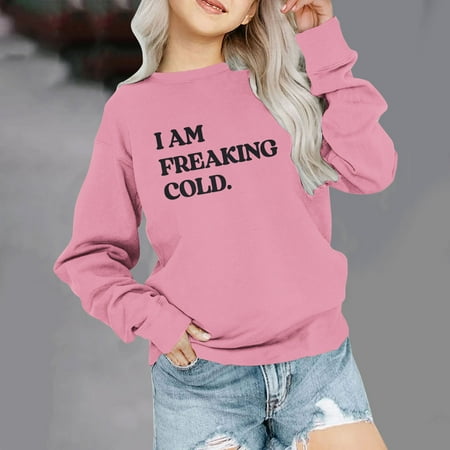 

YYYTop Sweatshirts for Teen Girls Birthday Gifts for Girls Girls Crewneck Oversized Sweatshirt Kids Fashion Long Sleeve Pullover Tops 1-12 Years Boys Long Sleeve T Shirts Size 6-7 On Clearance