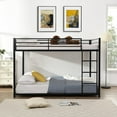 thumbnail image 3 of Harper & Bright Designs Full Over Full Metal Bunk Bed, Heavy Duty Low Bunk Bed with Safety Guard Rails and Ladder, 3 of 7