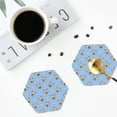 thumbnail image 4 of Honeii Cute French Bulldog print Leather Coaster Set of 4, ideal for safeguarding your furniture from drinks spills and effortless cleanup-Hexagon, 4 of 6