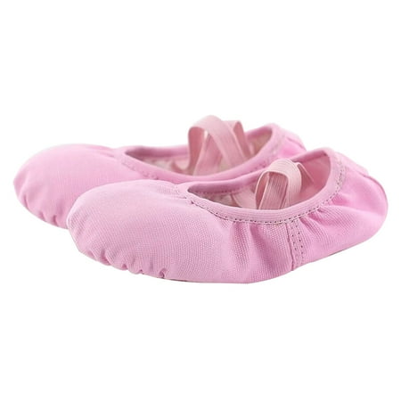 

HAWEE Girls Canvas Ballet Slippers Flats Full Soles Yoga Dance Shoes for Dancing