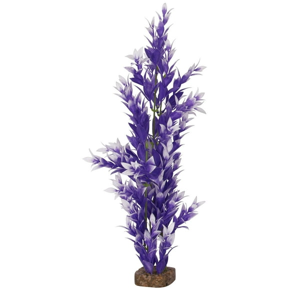 GloFish Plant Aquarium D cor Purple and White Large Fluorescent Under Blue LED Light