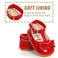 thumbnail image 3 of Baby Girls Mary Jane Flats with Bownot Non Slip Soft Sole PU Leather Newborn Infant Toddler First Walker Cirb Party Christmas Dress Shoes, 3 of 6