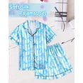 thumbnail image 7 of Girls Pajamas Silk PJS Set Bow Satin Sleepwear Short Sleeve Jammies for Kids Button-Down Nightwear size 7-8 10-12, 7 of 7