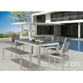thumbnail image 2 of Modern Outdoor Bench, Silver Brushed Aluminum, 2 of 5