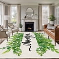 thumbnail image 2 of WELCOME Green Leaves Area Rugs 5x7 ft Summer Farmhouses Countryside Washable Rug Non Slip Indoor Carpet Absorbent Floor Mat for Living Room Bedroom Dining Room, 2 of 9