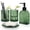 Green, variant on Glass Bathroom Accessories Set, 4Pcs Glass Soap Dispenser Set with Soap Dispenser , Soap Dish, Tumbler for Home, Hotels,Schools,Gray