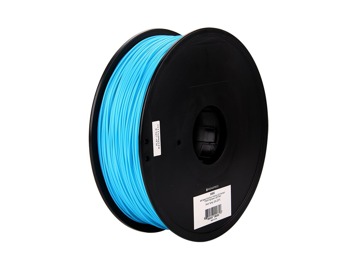 Monoprice MP Select PLA Plus+ Premium 3D Filament 1.75mm 1kg/spool Light Blue