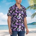 thumbnail image 5 of Daiia Pink purple rainbow flower butterfly Hawaiian Shirt for Men Gentle Cotton Regular Short Sleeve Casual-Large, 5 of 9