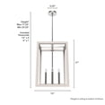 thumbnail image 6 of Hunter - Squire Manor 4-light Chrome, Medium Size Pendant Light, Dimmable, Modern Style, Rectangle Shaped, for Bedrooms, Dining, Living Rooms - 19481, 6 of 7