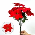 thumbnail image 1 of Bouquet Floral en Velours Soie Roses Rouges Arrangement pour Maison Centre de Table Fête, 1 of 5