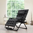 thumbnail image 5 of Poteban Oversized Zero Gravity Chair Set of 1, 33In XL Lawn Chair with Cushion,Support 500LB,Black, 5 of 9