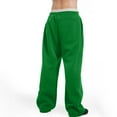 thumbnail image 5 of Mens Big & Tall Open Bottom Sweatpants - Fleece, Drawstring Elastic Waist, Athletic Pants with Pockets Green L, 5 of 7