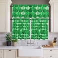 thumbnail image 4 of 3 Piece Kitchen Curtains and Valances Set Green Fish Scale Cafe Curtains 24 Inch Length Modern Geometric Ombre Abstract Moroccan Valance & Tier Curtain for Living Room Bedroom 54"x18"+27"x24"*2, 4 of 6