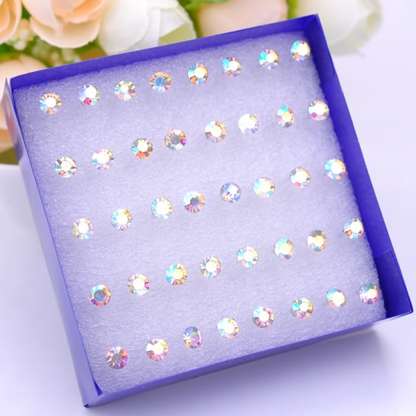 Pendientes de plástico con forma de botón para mujer, pendientes de resina en caja, pendientes cuadrados, pendientes pequeños, joyas