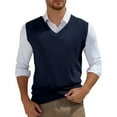 thumbnail image 4 of DHFJKG Sweater Vest Men's Sleeveless Knitted V Neck Solid Color Vest Lightweight For Spring Fall Soft Top, 4 of 5