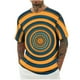 thumbnail image 1 of Mens Camisas de Manga Corta Impresión Casual Deportes Cuello Redondo Blusa, Poliéster Ligero para la Primavera Verano Al Aire Libre Uso Diario, 1 of 4