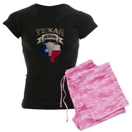 

CafePress - Bull Skull Born Texas - Women s Dark Pajamas