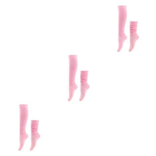relayinert 2pack/lot Stably Fixed Slouch Socks With No Loose Thread Comfortable To Wear Polyester Polyester Made Breathable Light Pink 3Set