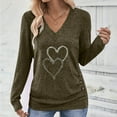 thumbnail image 2 of Busydd Womens Long Sleeve Tops Trendy Love Heart V Neck T Shirts for Women Dressy Casual Versatile Going Out Tops for Women S, 2 of 8