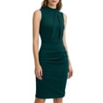 thumbnail image 2 of Admvng Womens Dress Summer Casual Solid Crew Neck Bow Detail Sleeveless Office formal Events Dresses, 2 of 7