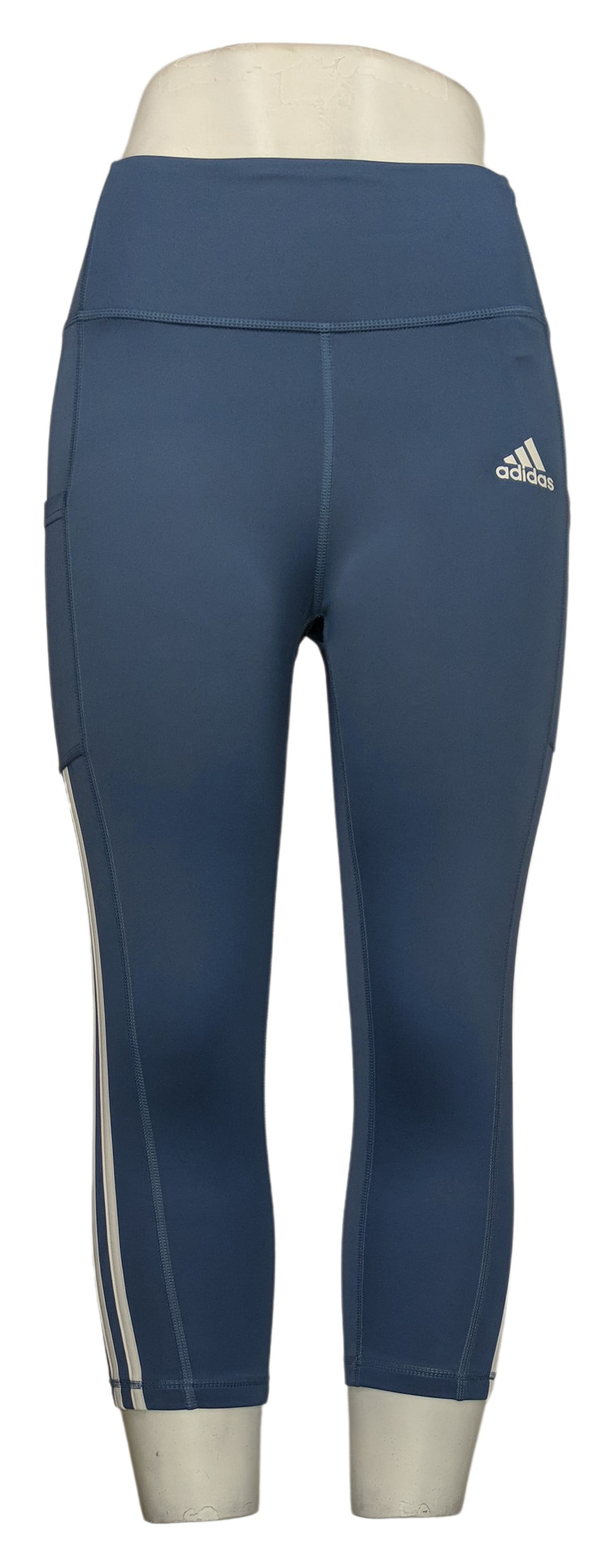 adidas Women's Pants Sz S Capri Leggings w/Pockets Blue - Walmart.com