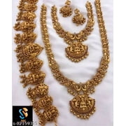 Beautiful Antique Temple Necklace Set /Indian Women Jewellery Gold Plated Fashion Jewelry/Designer Pearl Necklace / Wedding Wear Bridal Gift