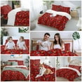 thumbnail image 5 of Western Christmas Bedding Duvet Cover Set Queen Size 4 Pieces Cowboy Boots Xmas Tree Snowflake Red Bedding Set with Zipper Closure, 1 Comforter Cover 90x92 Inches 1 Flat Sheet & 2 Pillow Cases, 5 of 7