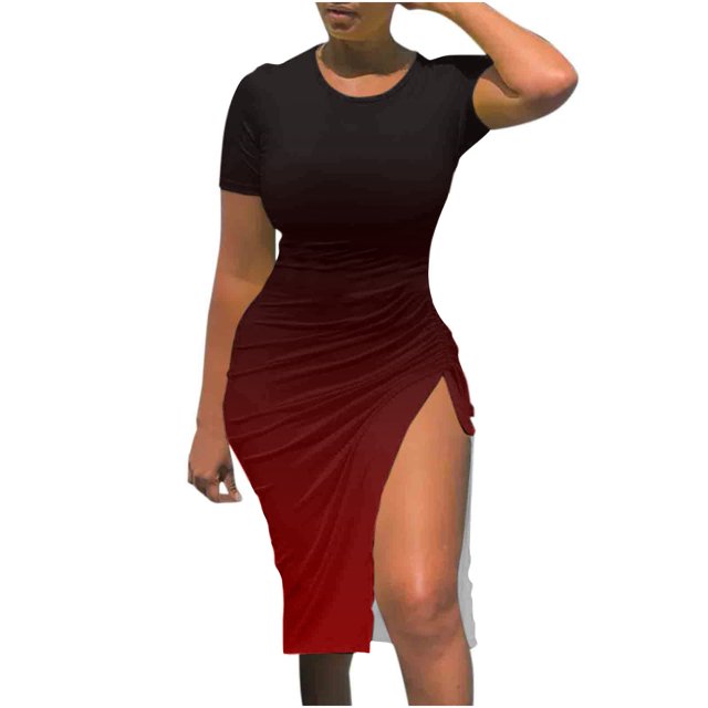 Vestido con cordón estampado de cuello redondo y manga corta de verano para mujer Pompotops ghjkhdj12272