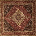 thumbnail image 1 of Ahgly Company Indoor Square Medallion Brown Traditional Area Rugs, 7' Square, 1 of 4