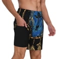 thumbnail image 2 of Naloa Wolf Head And Dreamcatcher Print Men Swim Trunks with Compression Liner ,Board Shorts,Men's Swim Shorts with Drawstring and Elastic Waistband-3X-Large, 2 of 6