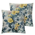 thumbnail image 2 of JRXY Set of 2 Spring Pillow Covers, Blue and Yellow Flower Decorative Throw Pillows,Vintage Plant Floral Summer Seasonal Outdoor Decor Pillowcase Cushion Cover for Couch Sofa White, 2 of 6