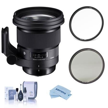 UPC: 0192223160316 | 105mm f/1.4 DG ART HSM Lens for Canon EF  Bundle with Haida CPL+Clear Filters Kit  Cleaning Kit  Cleaning Cloth