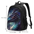 thumbnail image 5 of Dragon Cool Art Galaxy Laptop Backpack with USB Charging Headphone Port Casual Daypack Bag College Business Travel, 5 of 7