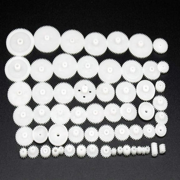 Treedix Plastic Crown Gear Bag 58 Toys Plastic 0.5 Modulus Reduction Gear DIY Motor Transmission Mode Reduction Gear Worm Gear